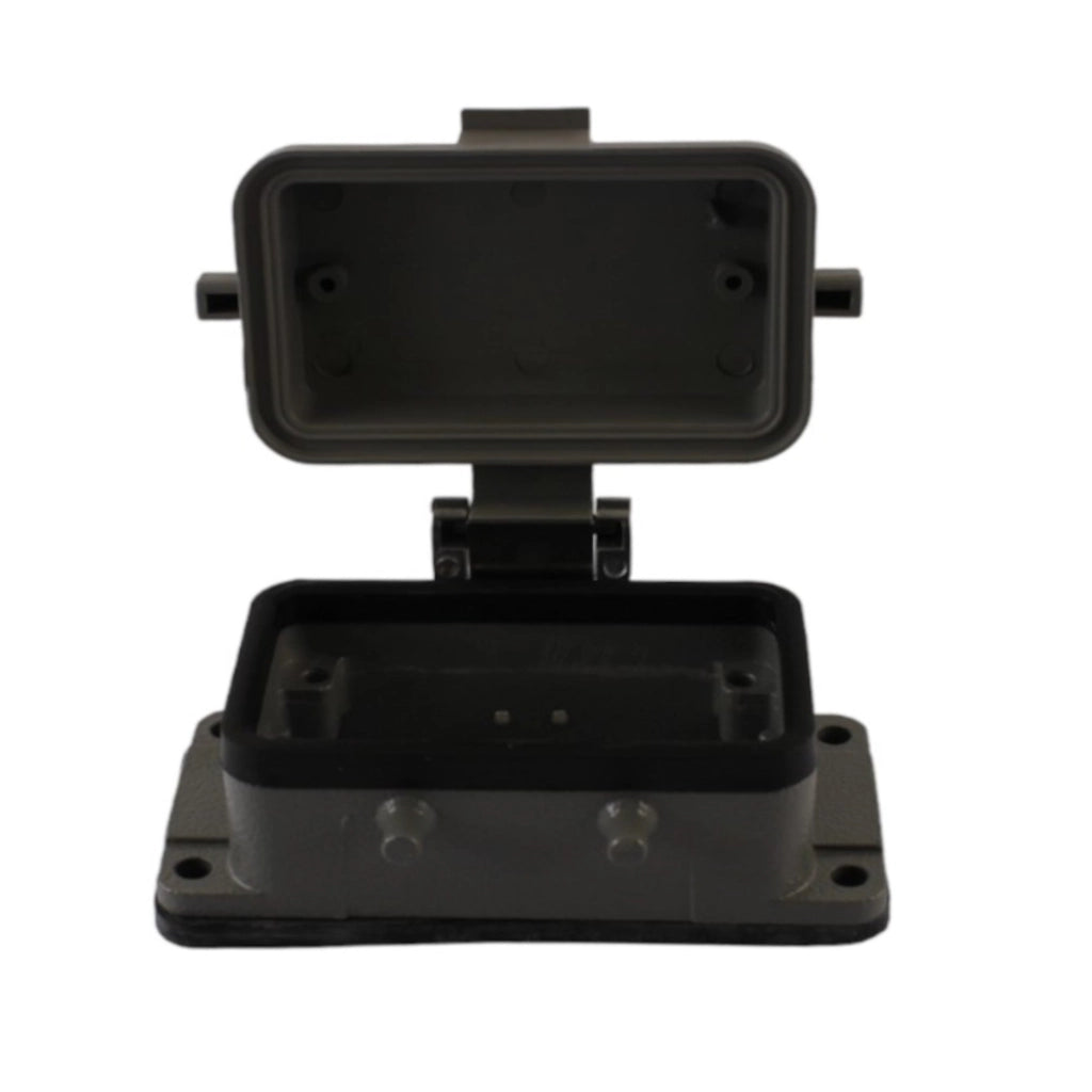 Custodia per connettori industriali coperchio in termoplastica serie Han B 10B per montaggio superficiale/pannello Harting