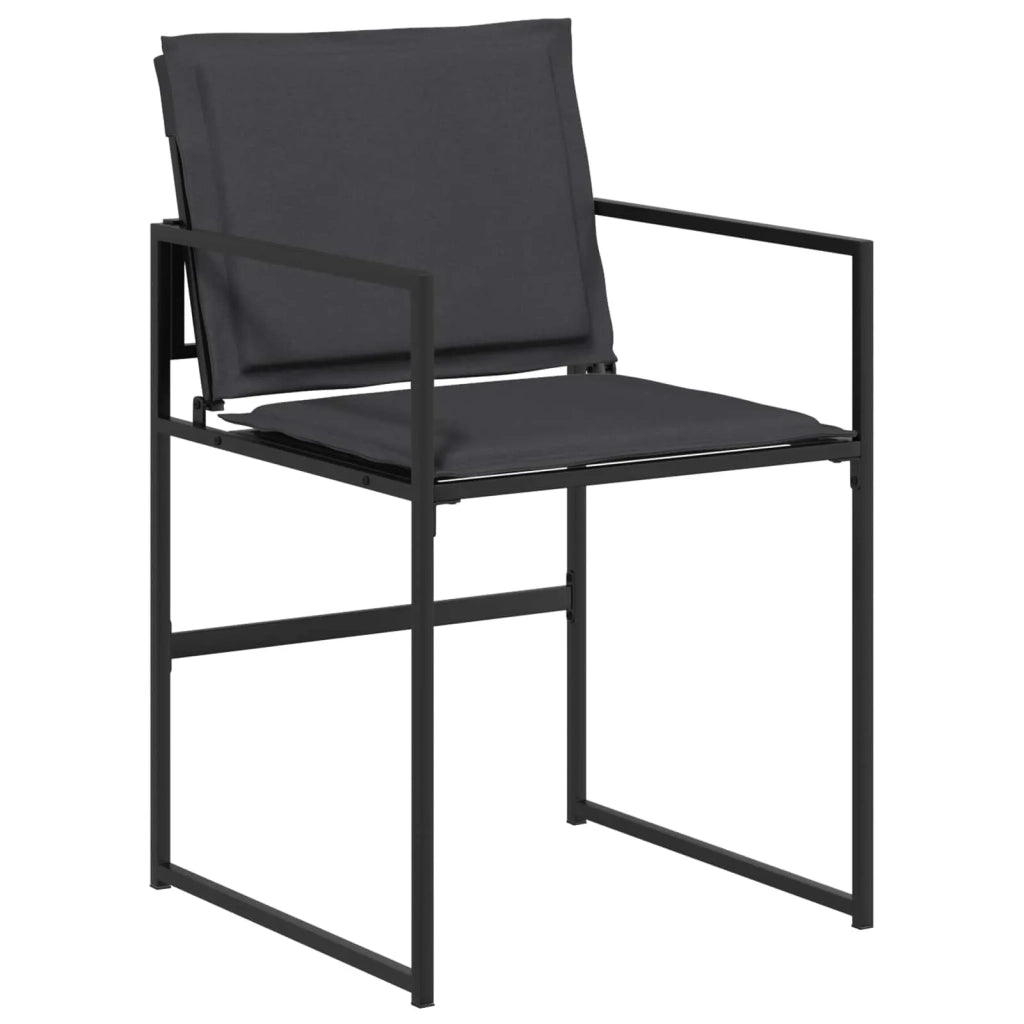 Set da Pranzo per Giardino 5 pcs Nero e Grigio scuro
