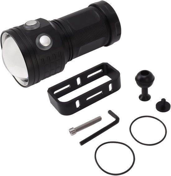 Lampada Sottomarina Professionale con 10000 Lumen e Impermeabilità IPX8 per immersioni fino a 100m con Illuminazione Rossa e Blu