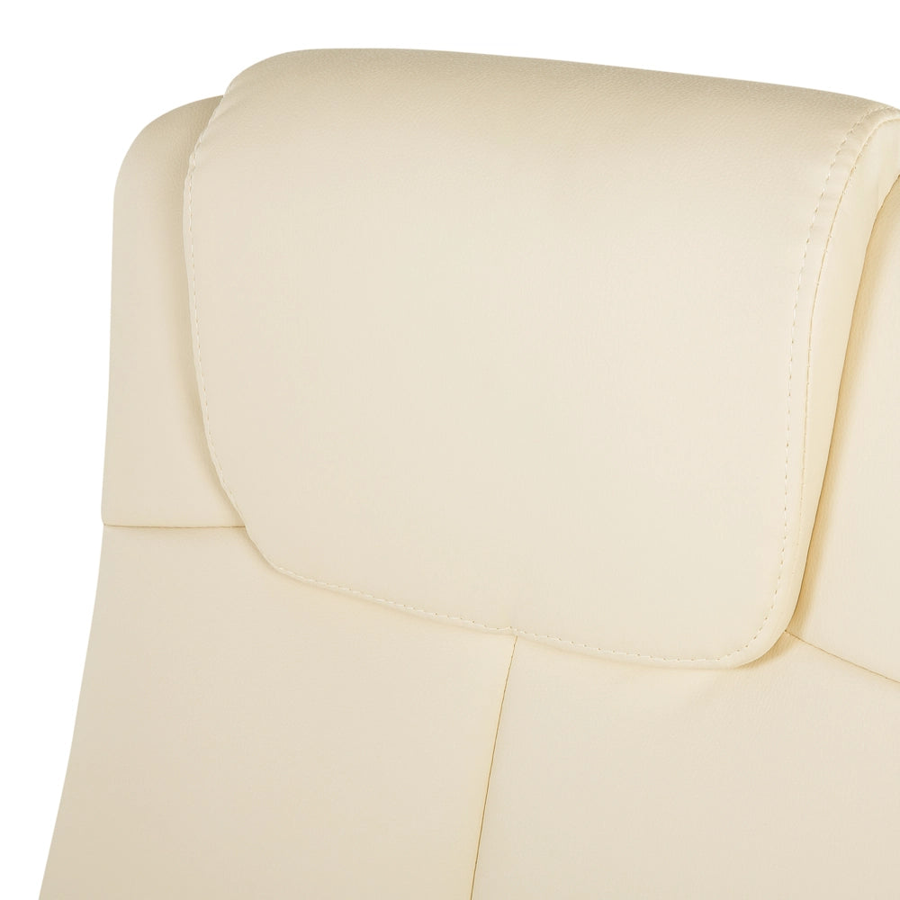 Sedia da Ufficio Girevole Regolabile in Ecopelle di colore Beige Ufficio Inclinabile