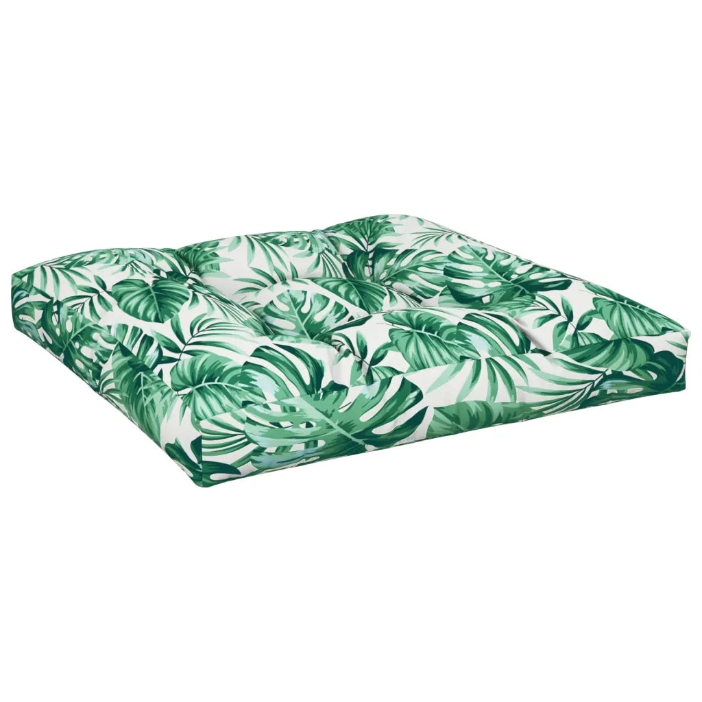 vidaXL Cuscino per Pallet con Motivo a Foglie 80x80x12 cm in Tessuto