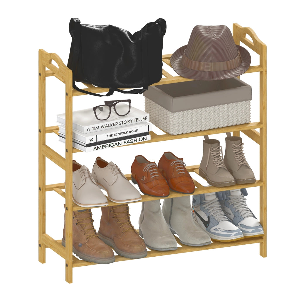 Scarpiera in Bambu' per 12 Paia di Scarpe ¨C zephmum ¨C 67.5x24.7x72 cm Colore Naturale