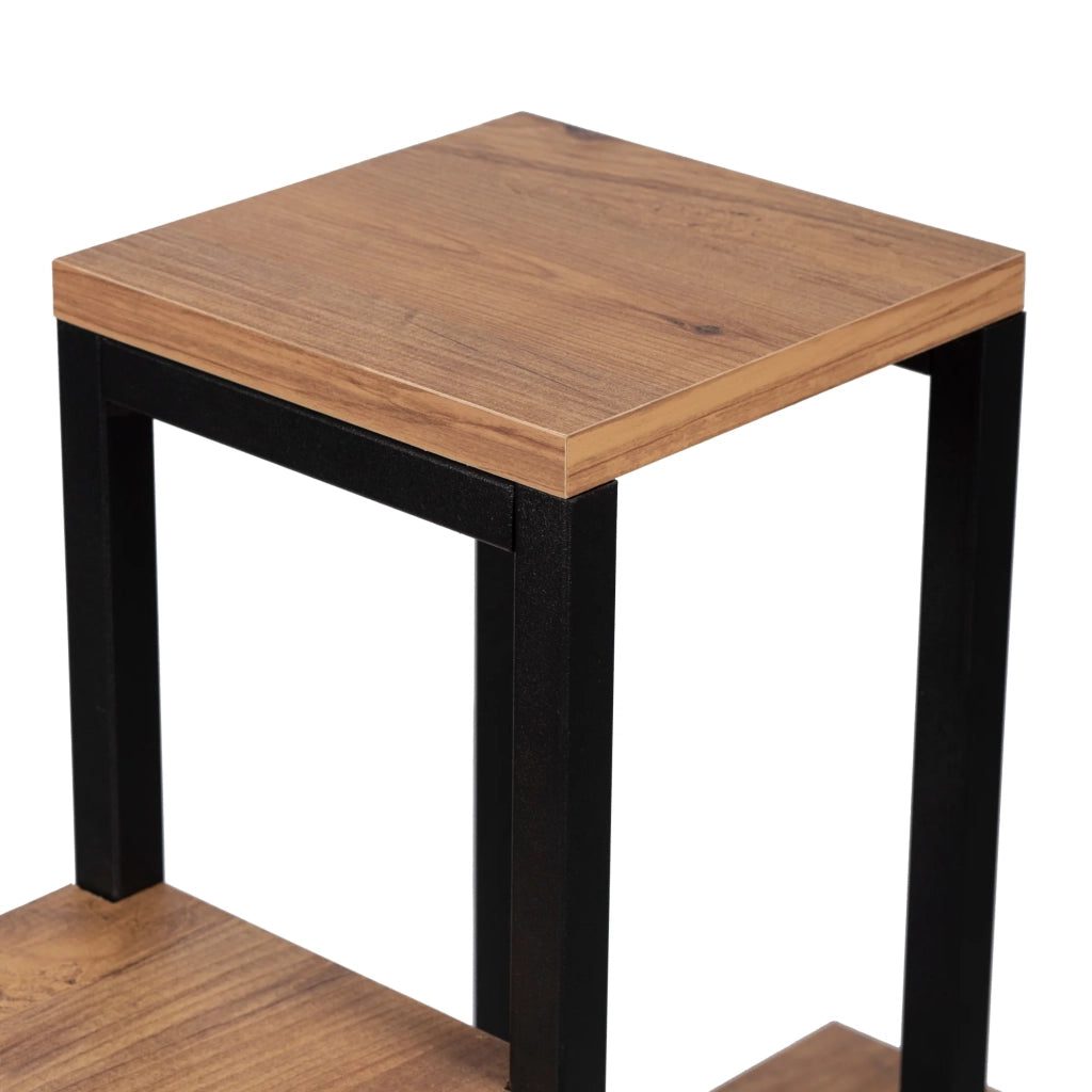 Scaffale per piante a 6 ripiani 78,5 x 56 x 20 cm effetto legno nero 03_0007711