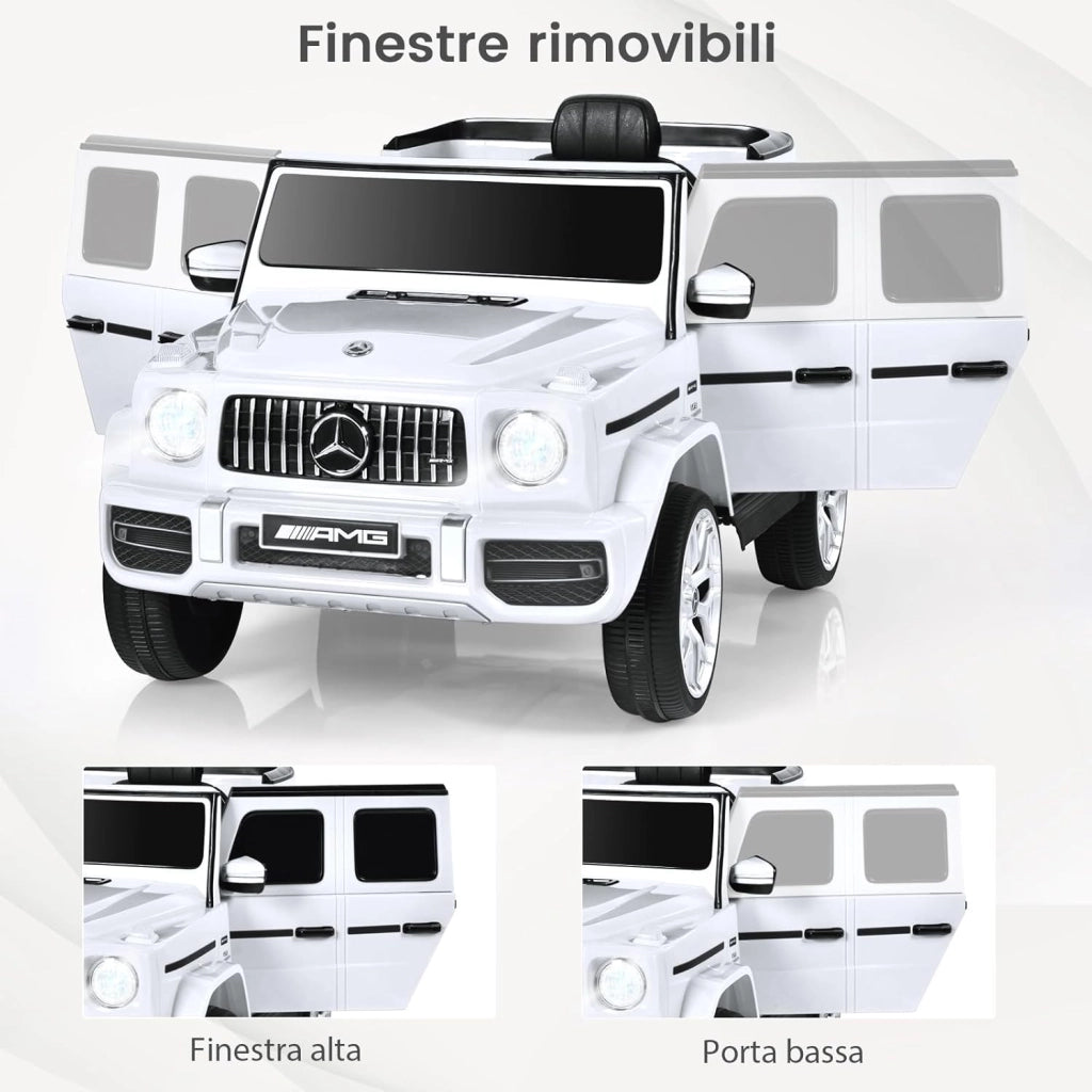 Macchina Elettrica per Bambini 12 V Mercedes Benz, Veicolo Elettrico a 2 Porte con MP3,con Telecomando,Carico 12,5kg, con Clacson,luci a LED e Cintura di Sicurezza, per 3 a 8 Anni (Bianco)