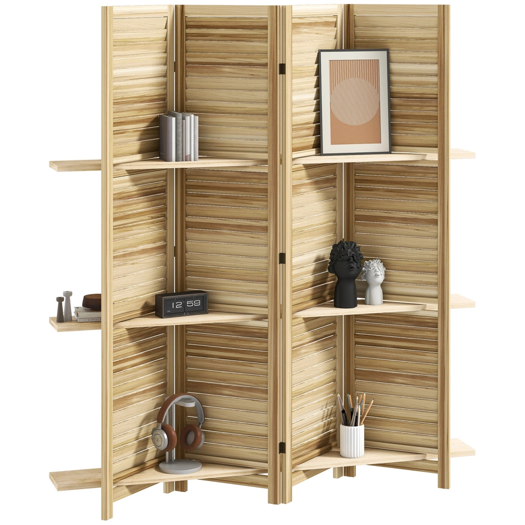 Paravent in legno 4 ante ¨C zephmum ¨C naturale 160x170 cm