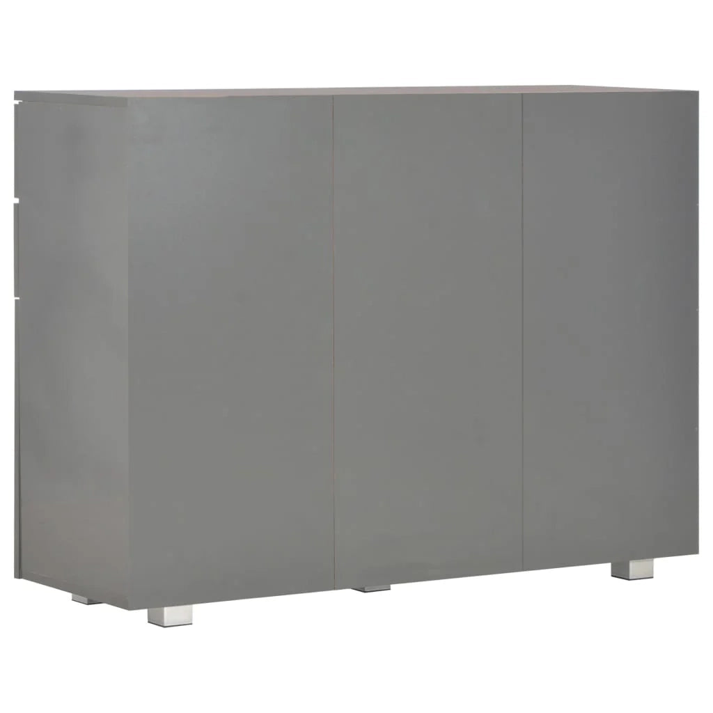 Buffet credenza cassettiera armadio mobile contenitore organizer per cucina soggiorno finitura lucida 107 x 35 x 80,5 cm grigio 02_0031815