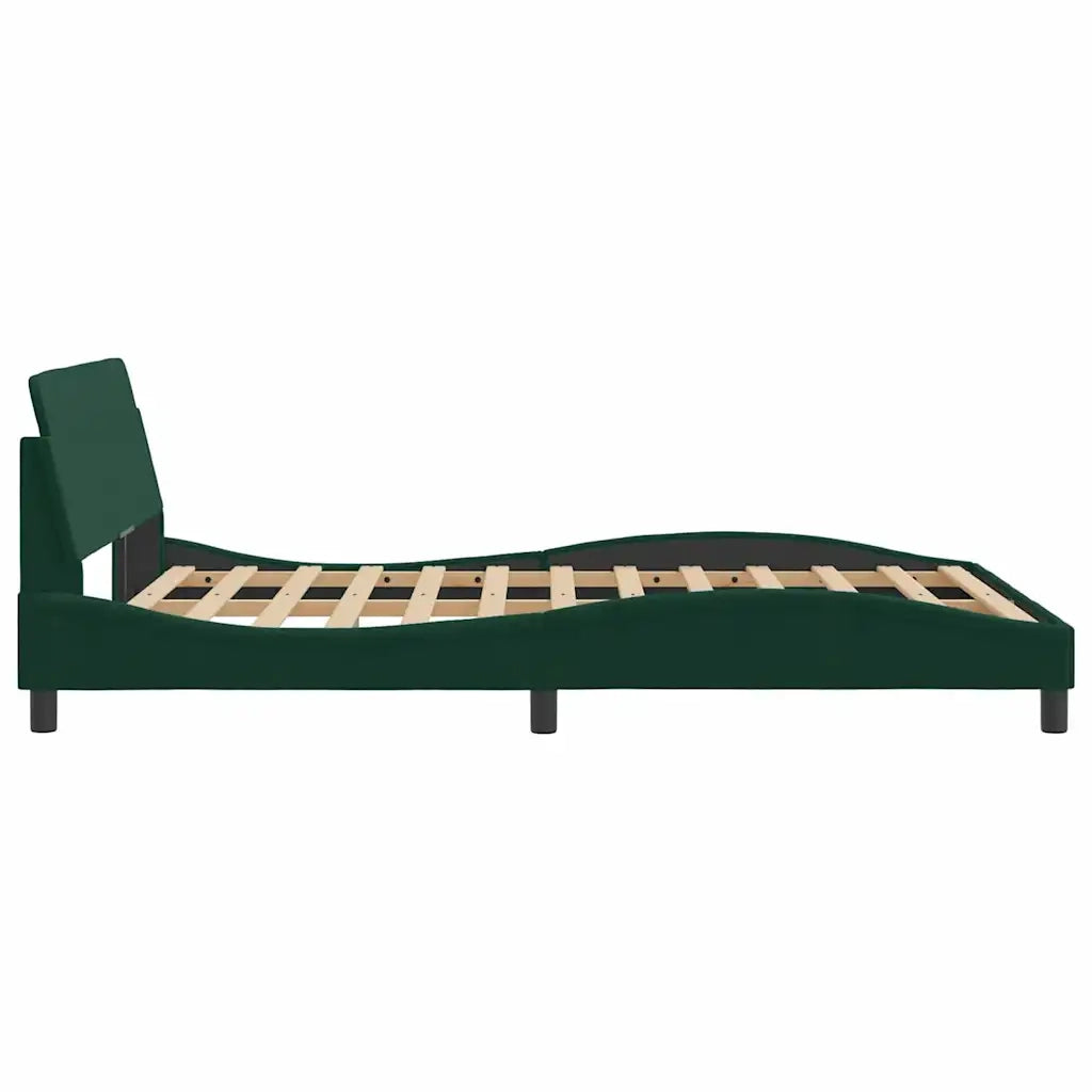 Giroletto senza Materasso Verde Scuro 140x200 cm in Velluto