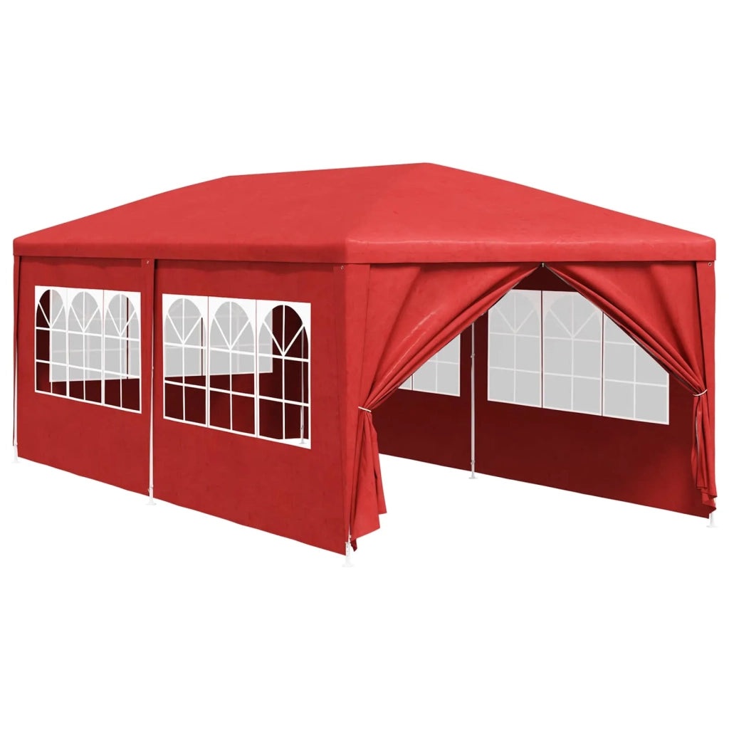Tenda Party-Tenda da festa 600 x 300 x 255 cm Rosso PE e Acciaio