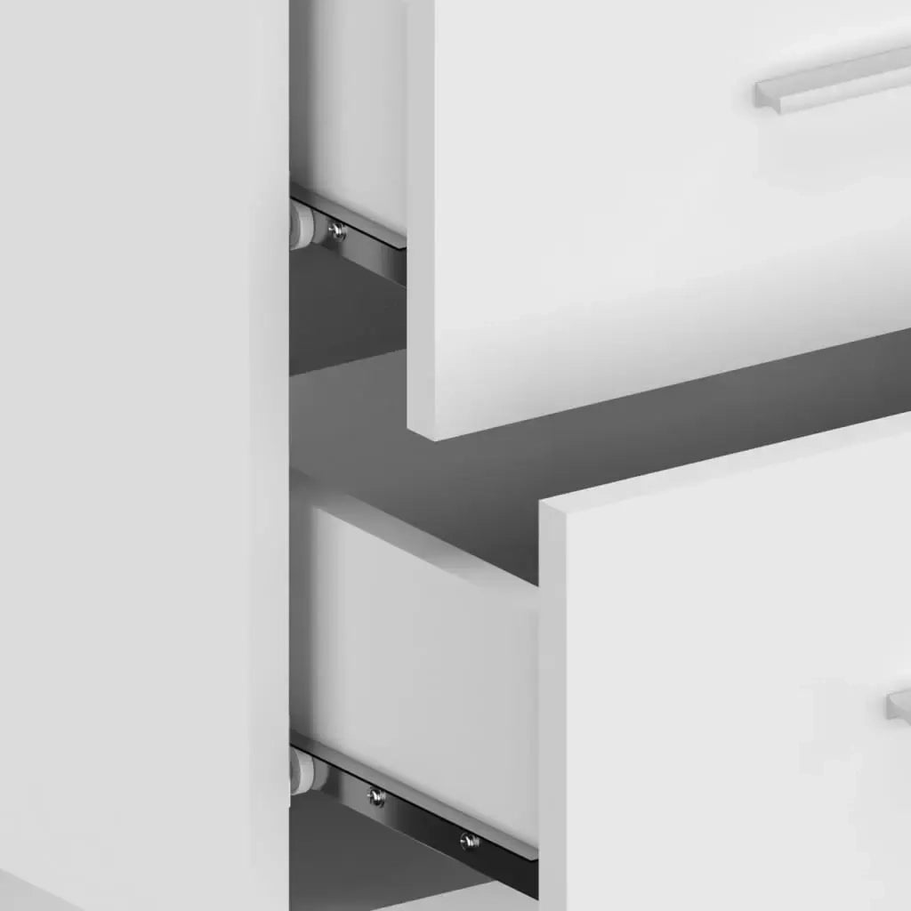 Testiera | Testata per Letto con Comodini in Legno Multistrato Bianco