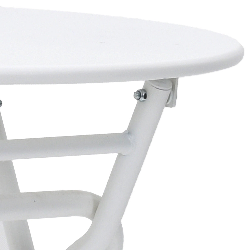 Tavolo da Giardino Pieghevole Bianco Ã˜50x72 cm Acciaio