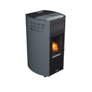 Erica stufa a pellet ventilata 10,8kw in acciaio e ghisa grigio Lincar