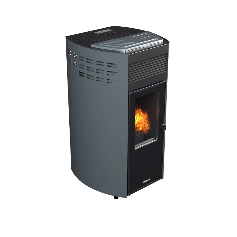 Erica stufa a pellet ventilata 10,8kw in acciaio e ghisa grigio Lincar