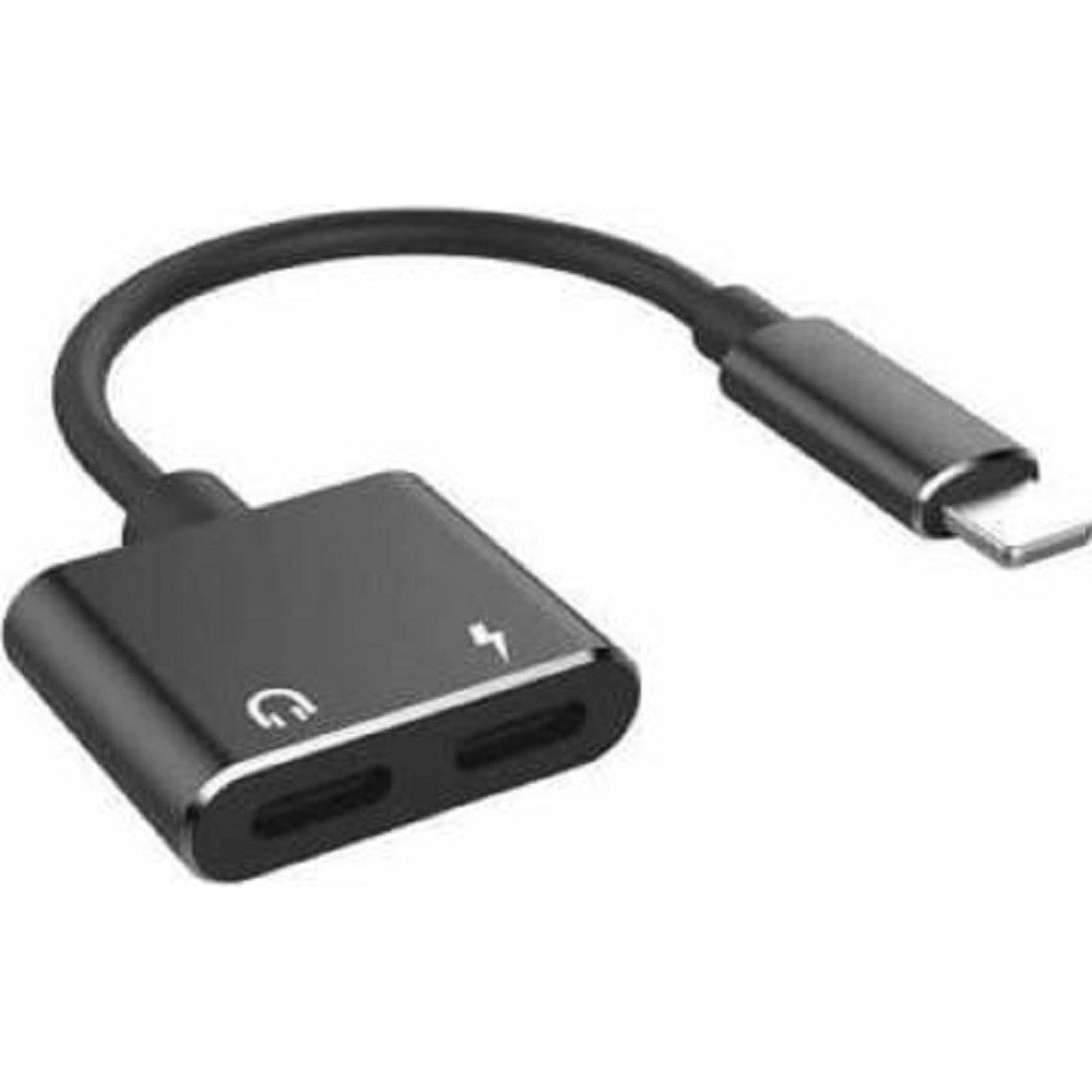 Trade Shop - Adattatore 2in1 Q-a189 Lightning Maschio A Type-c Aux3,5mm Femmina Cuffie Ricarica -