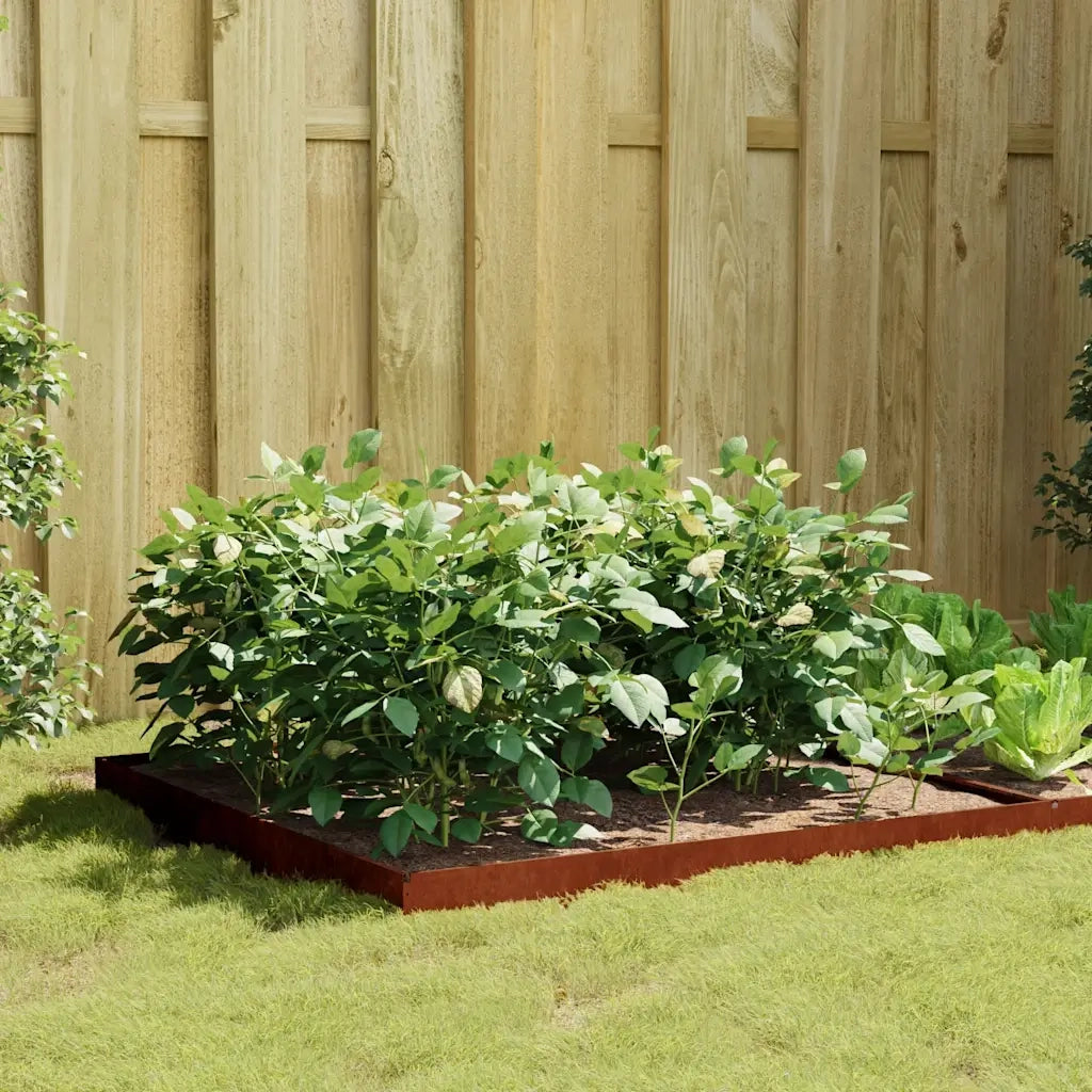 Fioriera Rialzata da Giardino 100x100x18,5 cm in Acciaio Cortencod mxl 82779