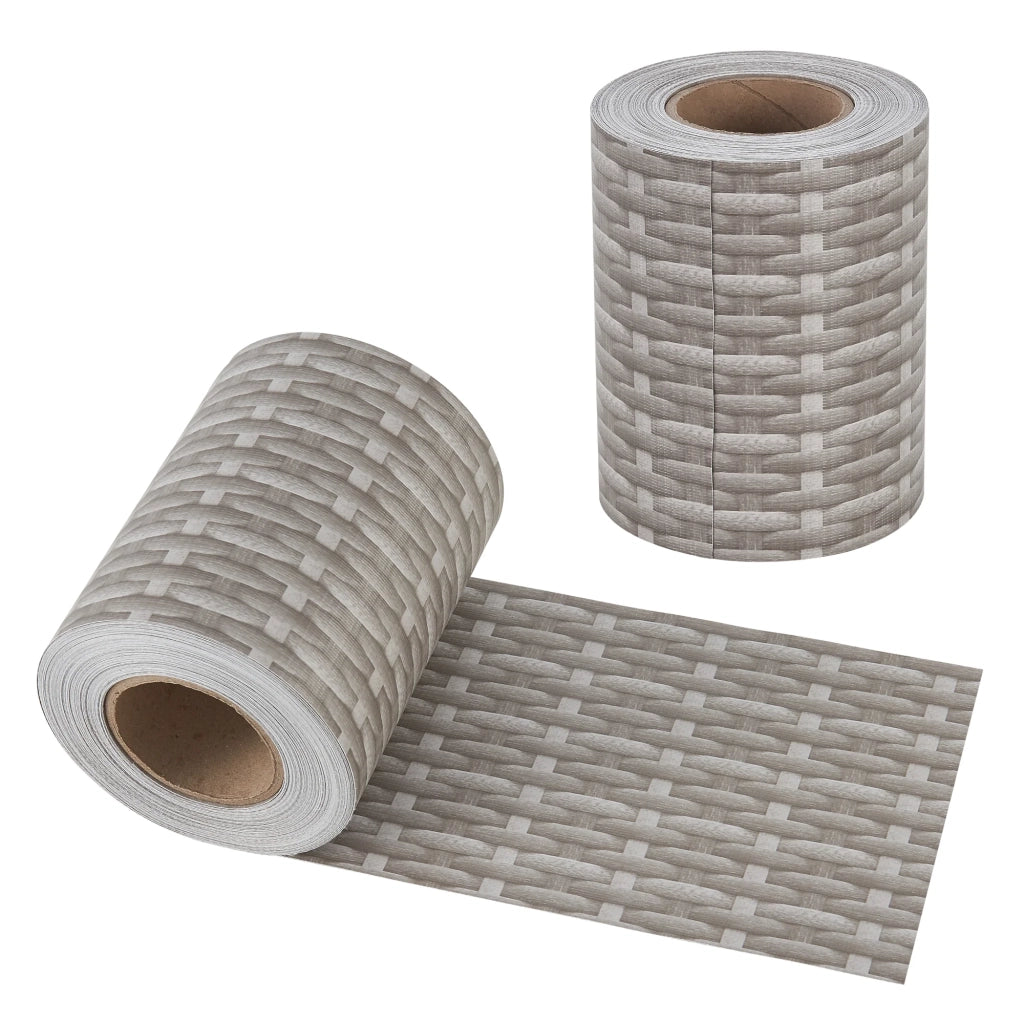 Striscia frangivista in PVC 35 m x 19 cm 6,65 m² grigia con effetto rattan 03_0006585