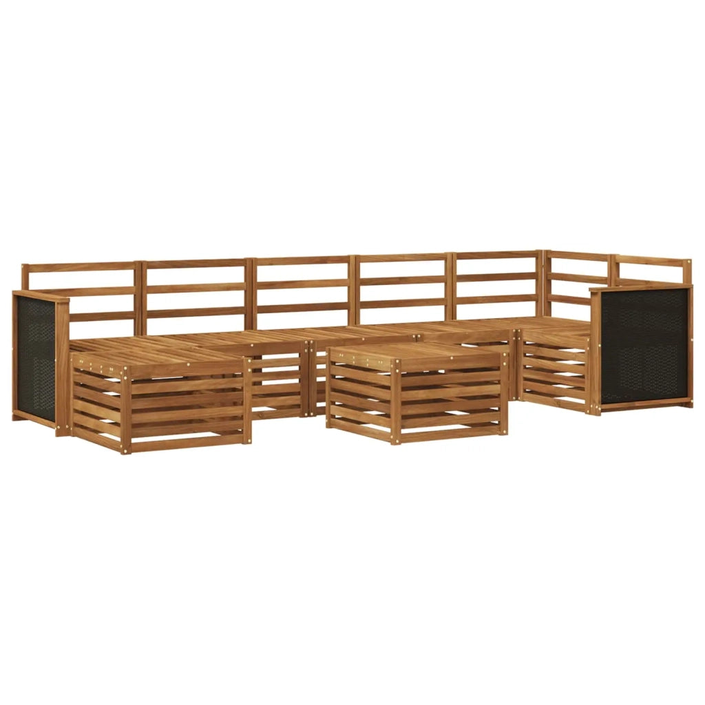 Set di divani da esterno 7 pz Naturale Legno di Acacia Massello 3384640