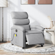Divano Sedia-Poltrona Reclinabile Massaggio Elettrica Grigio Chiaro Tessuto 230039