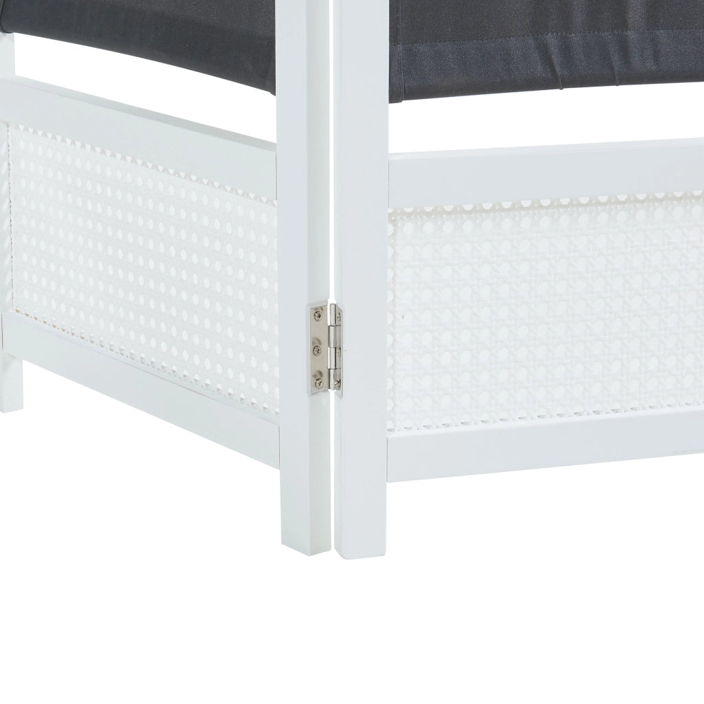Paravento Pieghevole Dorotea per Interni Separè a 3 Pannelli 120 x 170 cm Bianco / Grigio Scuro [en.casa]