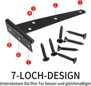 Serrature per porte - a forma di T - serrature per cancelli - in acciaio inossidabile - carico pesante - pieghevoli - cancelli da giardino - porte di stalla - finestra scorrevole - set da 5 pezzi