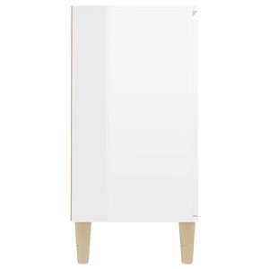 Credenza Bianco Lucido 101x35x70 cm in Legno Multistrato 806109