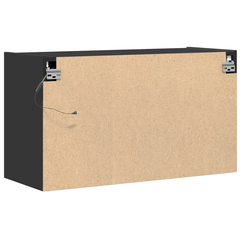 Mobile TV a Parete con Luci LED Nero 80x31x45 cm 852286
