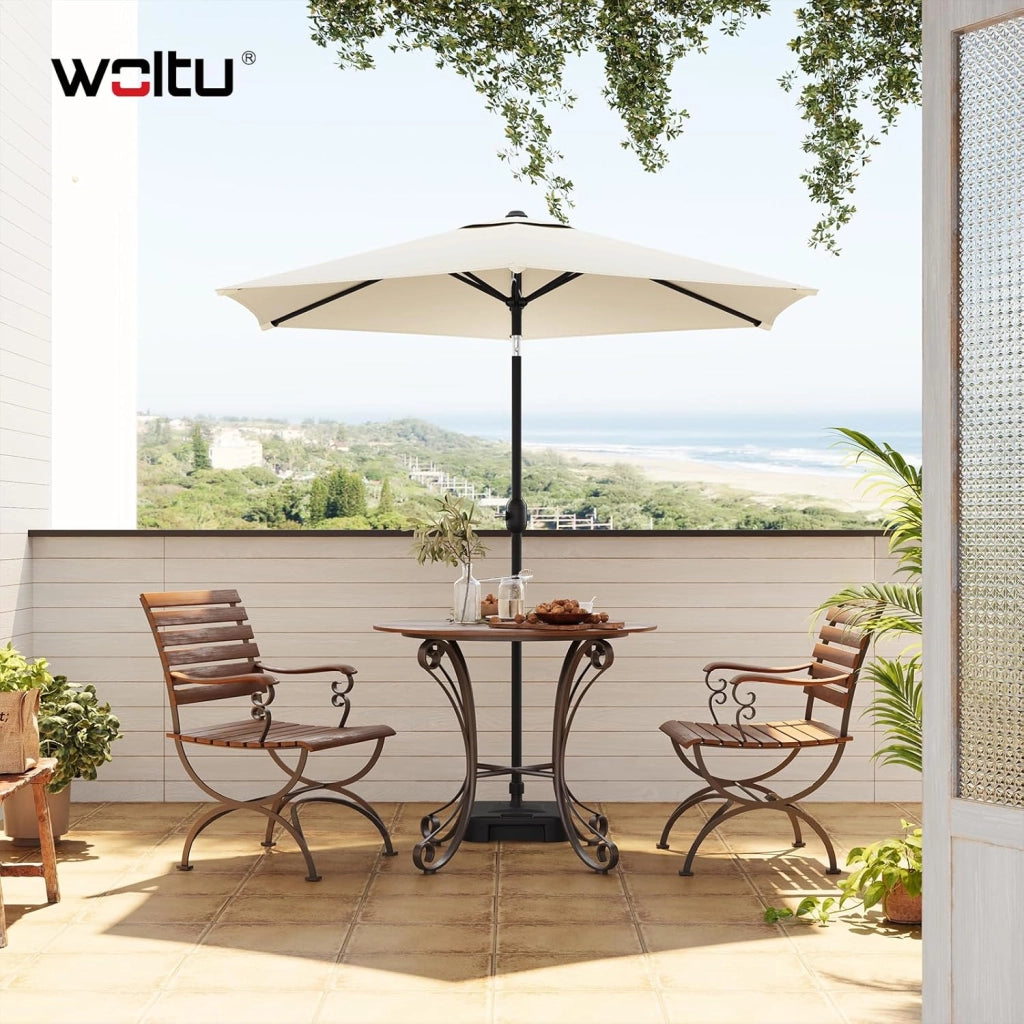 Ombrellone da Giardino, Ombrellone da Spiaggia Grande con Manovella, Ombrellone da Esterno, Protezione UV per Terrazza, Mare, Piscina