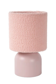 Lampada da tavolo rosa in cotone E14 Woolly Lucide 28cm