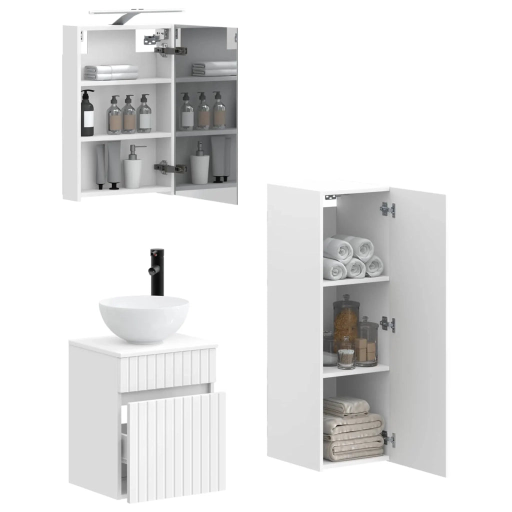 Set di mobili per il bagno 4 pcs Bianco 3407455