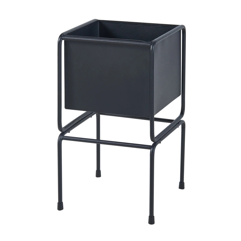 Supporto per piante in metallo 36 x 20 x 20 cm nero 03_0010717