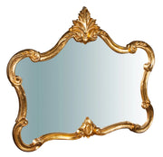 Biscottini Specchiera da parete in legno finitura foglia oro anticato L81xPR4xH69 cm Made in Italy