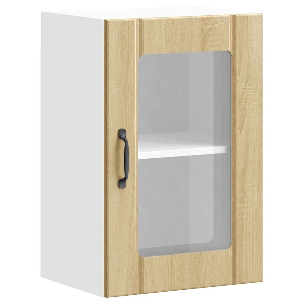 vidaXL Pensile da Cucina con Porta in Vetro Lucca Rovere Sonoma
