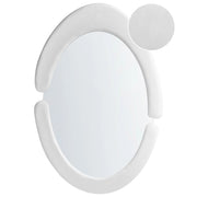 Specchio da parete in MDF bianco con cornice in vetro 53 x 89 cm Forma irregolare Decorativo a parete Pezzo d'arredo Stile moderno