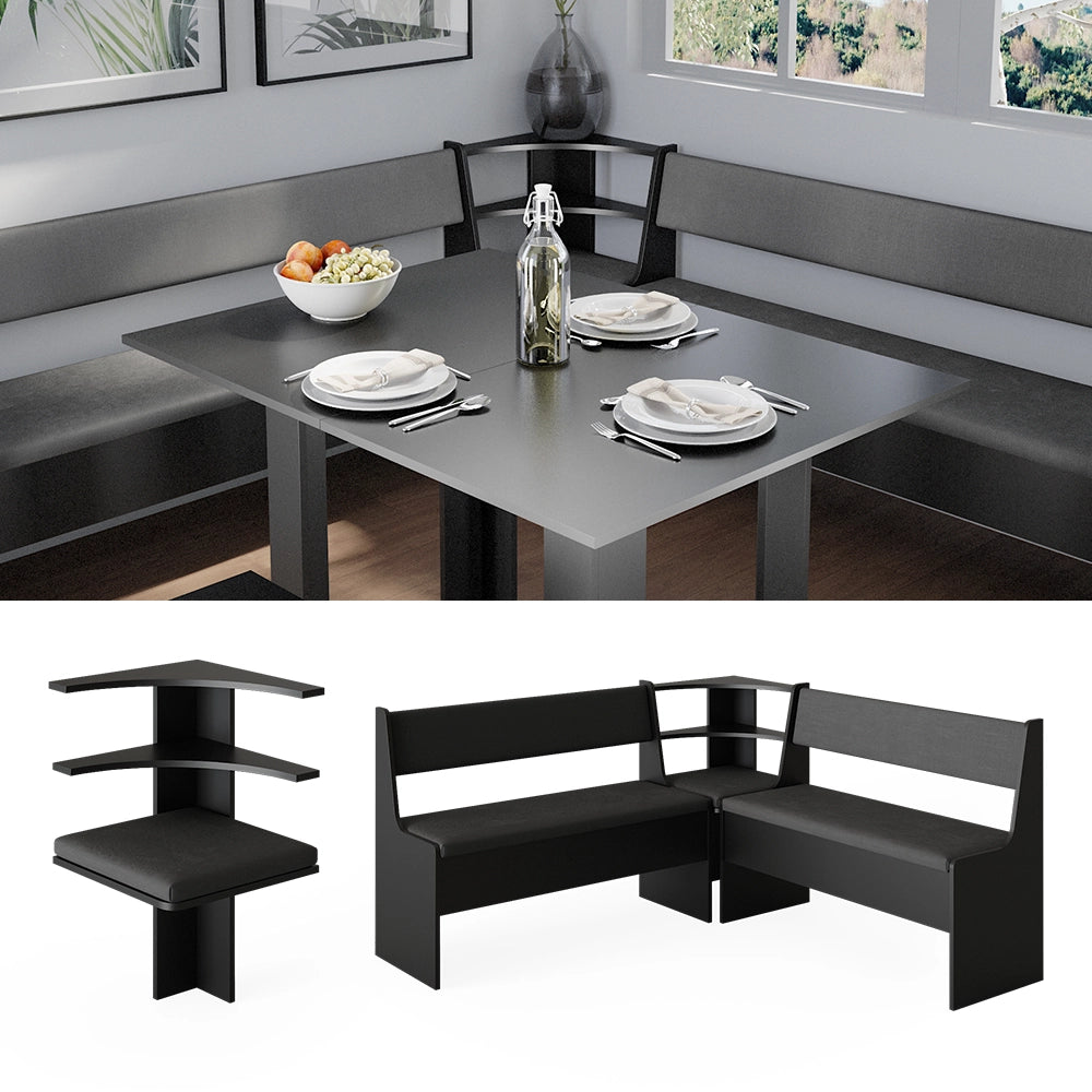 Vicco Panca ad angolo Nero 43.5 x 43.5 cm