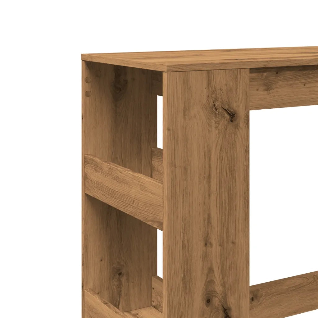 vidaXL Tavolo Bar con Rastrelliera Rovere 90x40x103,5 cm Multistrato