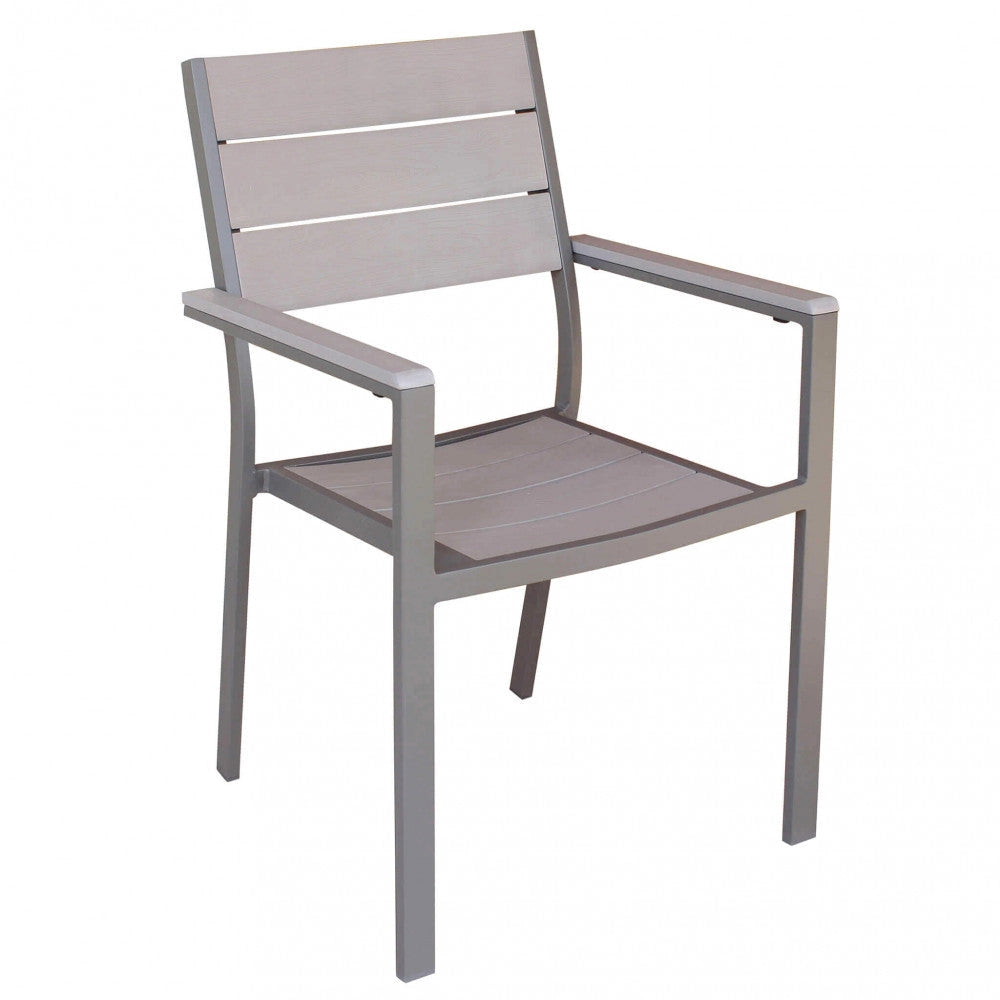Poltrona Cervia Impilabile 58x58x89 h cm in Alluminio Taupe