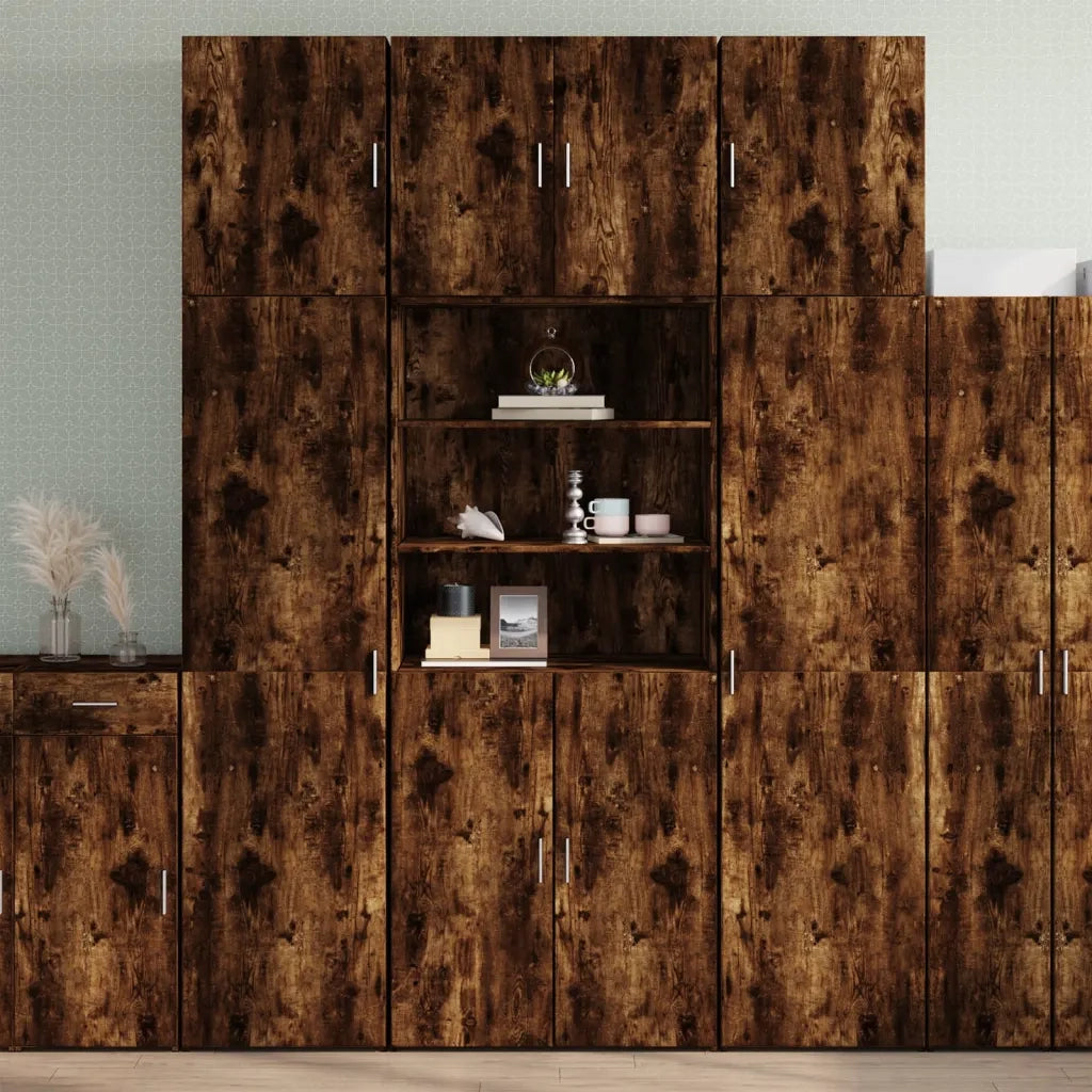 Credenza | Madia | Buffet da pranzo | Armadio da pranzo Rovere Fumo 80x42,5x249 cm in Legno Multistrato