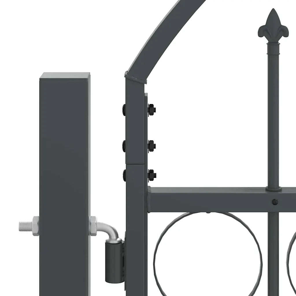Cancello da Giardino con Parte Superiore Arcuata Assen Grigio 42008959