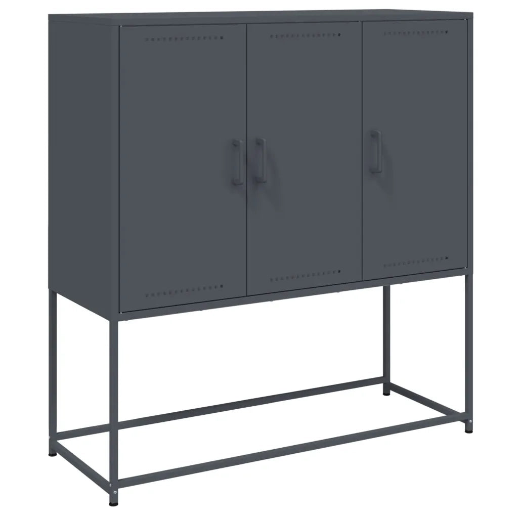 Credenza | Madia | Buffet da pranzo | Armadio da pranzo Antracite 100,5x39x107 cm in Acciaio