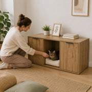 Mobile Per Gatti Rovere Artigianale 100 X 49 X 45 Cm
