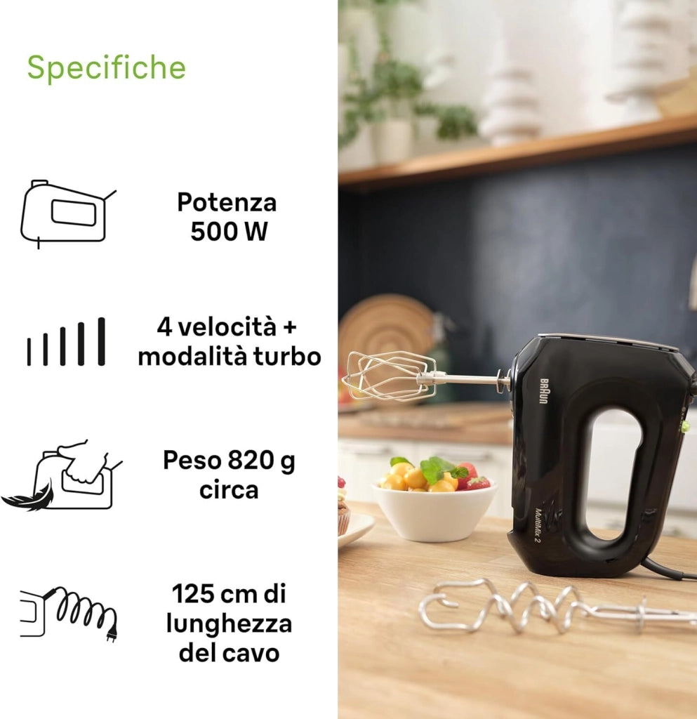 Braun HM 2110 BK Sbattitore manuale 500 W Nero