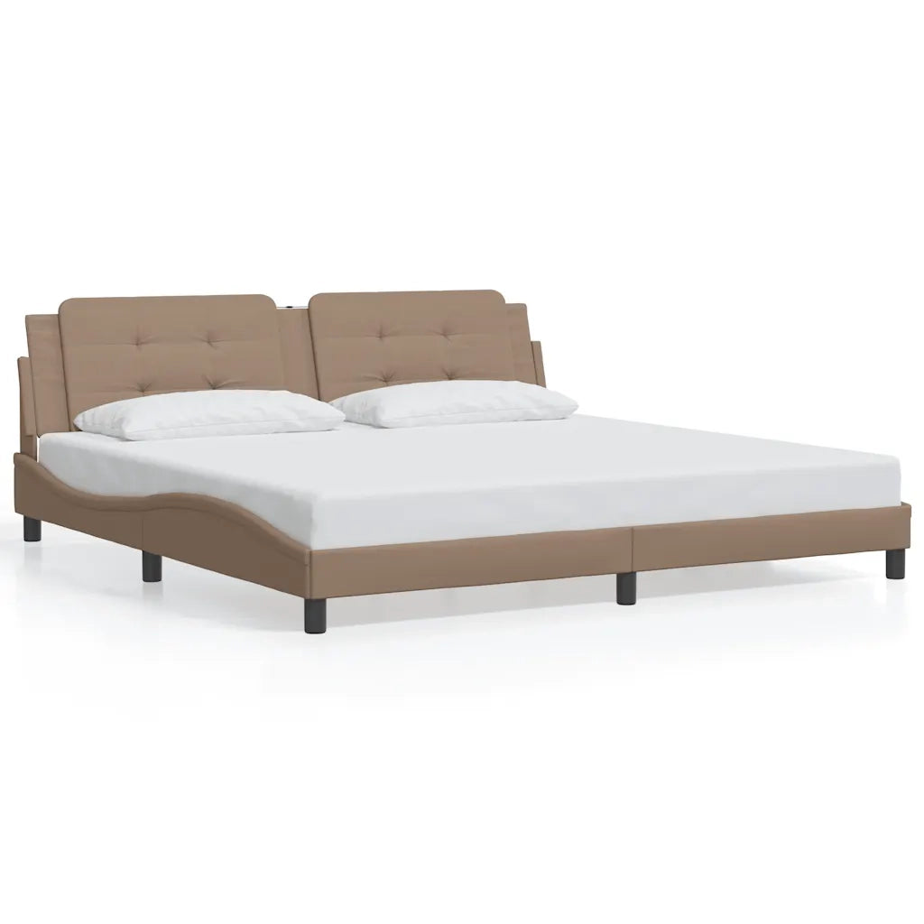 Giroletto senza Materasso Zadar Cappuccino 200x200 cm in Similpelle 3208209