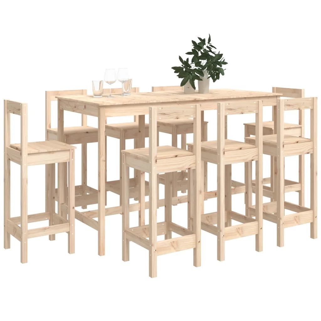 Set da Bar 9 pz in Legno Massello di Pino 3124722