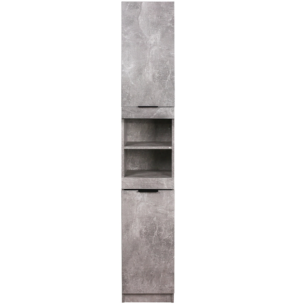 Mobile a Colonna Armadietto Salvaspazio da Bagno 4 Ripiani Interni 2 Ante H188cm