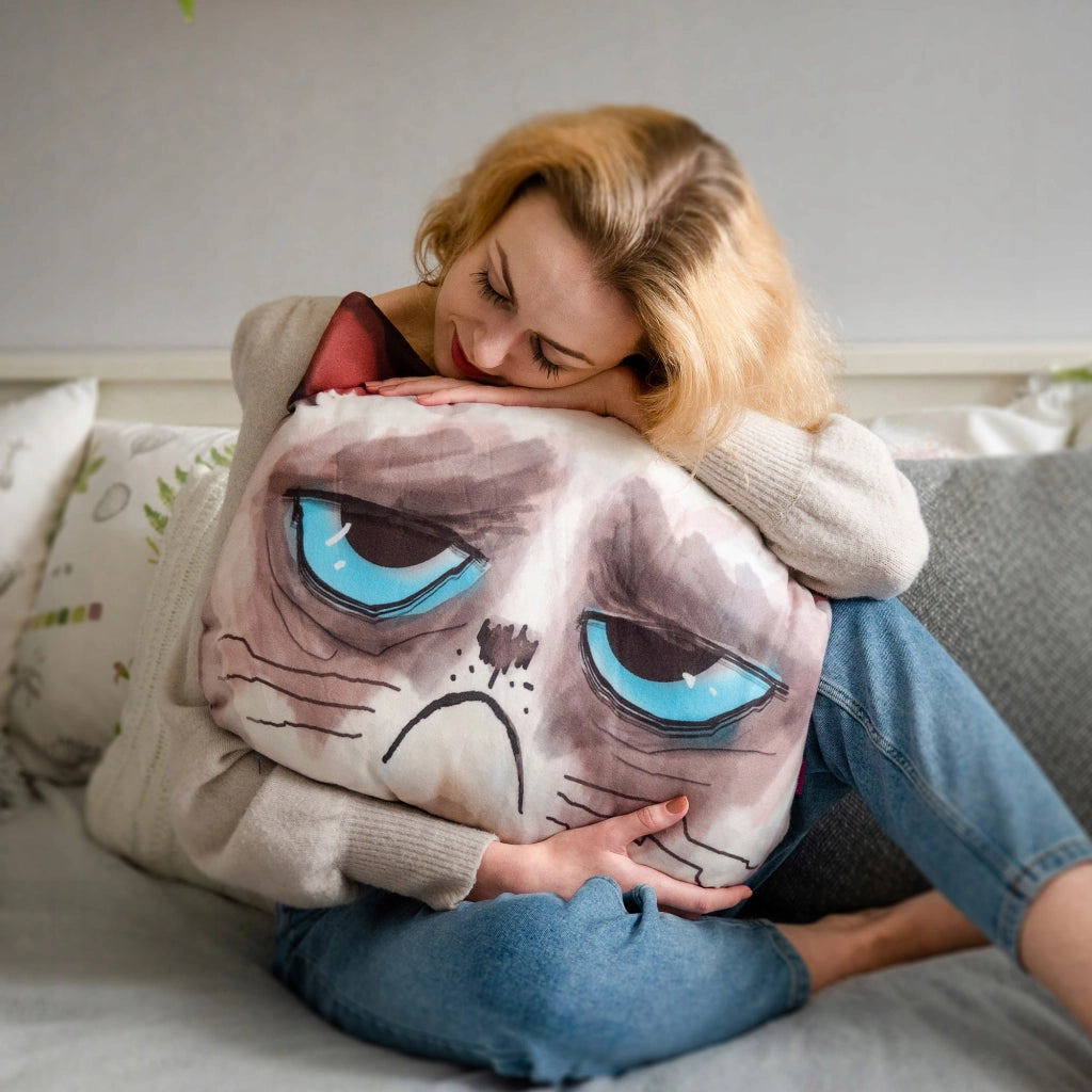 Cuscino KADAX 30x45 cm, anallergico, con stampa di gatto Jasiek, regalo per bambini.