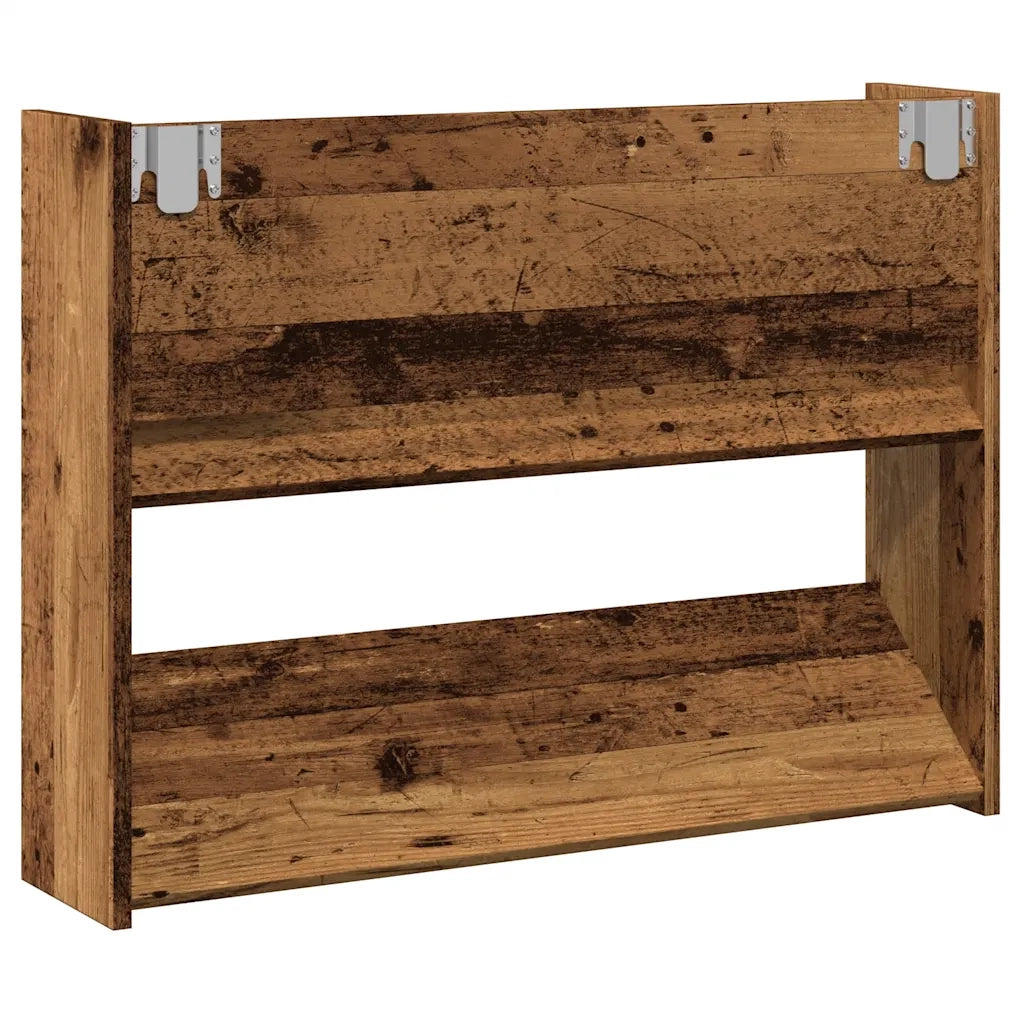 Scarpiera a Muro Legno Antico 80x18x60 cm in Truciolato