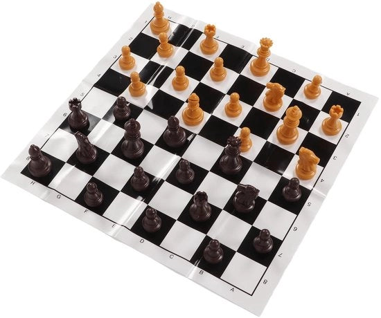 Scacchi in Plastica - Scacchiera - Pezzi da Scacchi - Scatola di Conservazione - Dimensioni 25,2 x 24,7 cm - Per Campeggio/Esterno Viaggiare - Scacchi Esterni