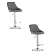 Sgabello girevole VALORA DAKA - Grigio velluto con base cromata x 2