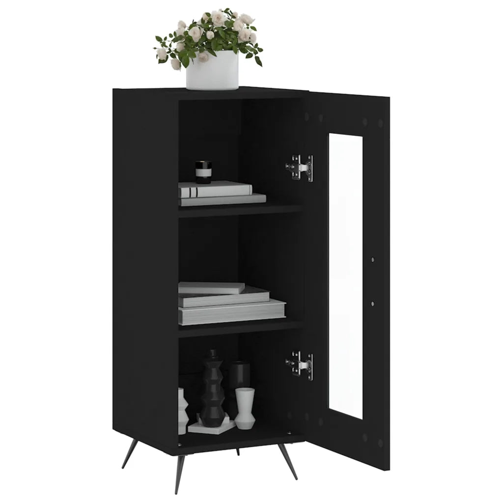 Credenza Nero 34,5x34x90 cm in Legno Multistrato 828765