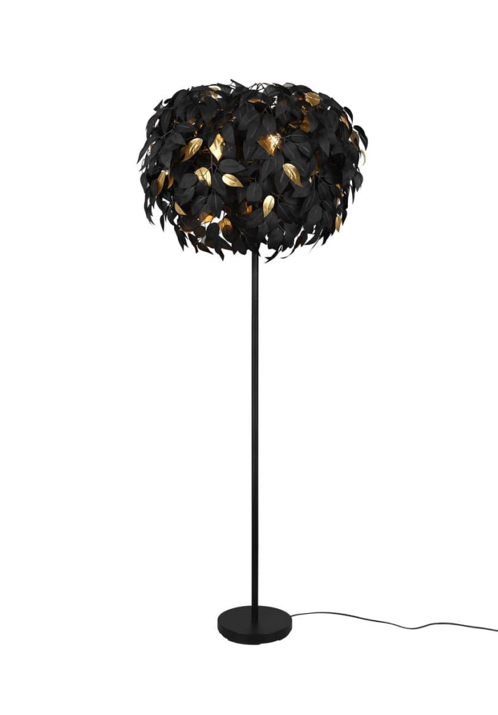 Lampada da terra LEAVY RL nero/oro 3xE14 180cm moderna