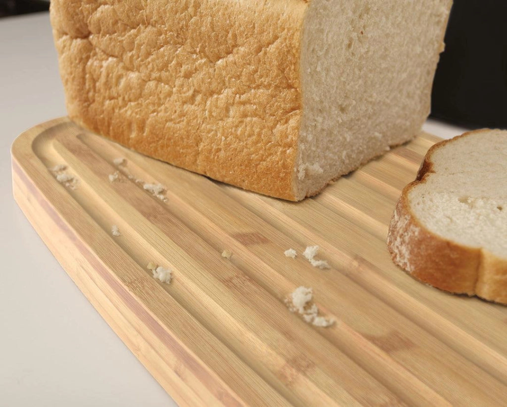 Joseph Joseph 81097 Bread Bin Porta Pane con Coperchio Tagliere in Bamboo e Plastica colore Bianco